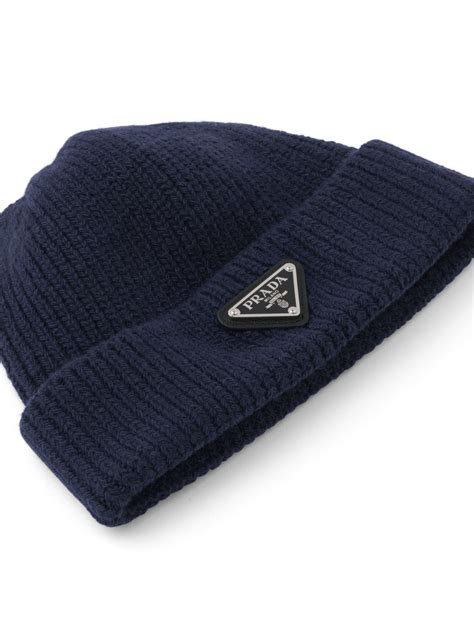 prada wool beanie|Prada triangle.